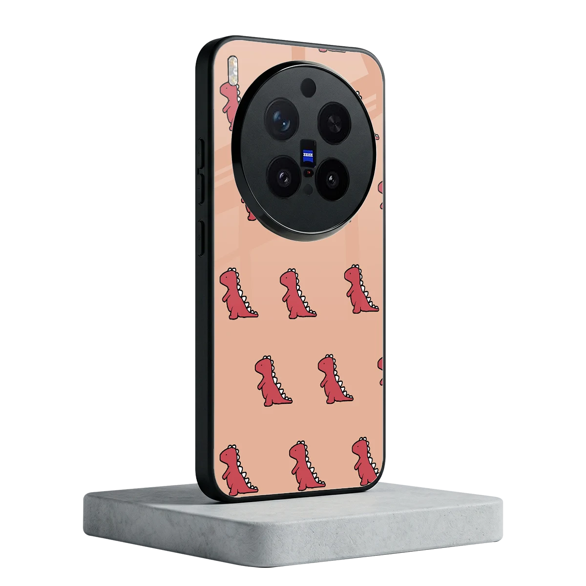Dino Red vivo x300 pro mobile cover | shockproof glass phone case