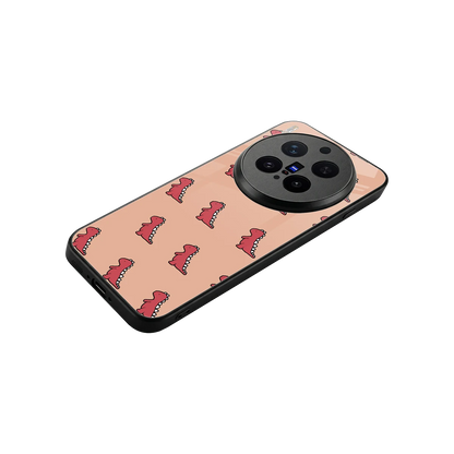 Dino Red stylish phone case for vivo x300 pro | glossy glass and slim fit
