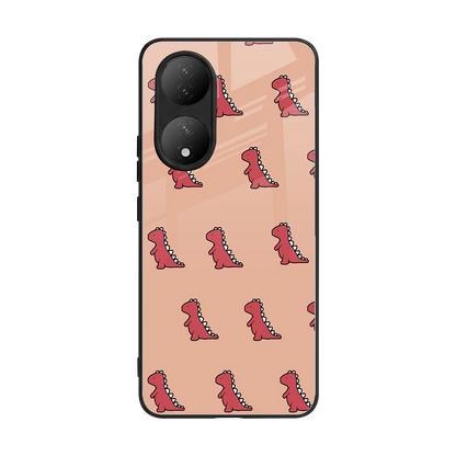 Dino Red back phone cover | glass case for Vivo-y100