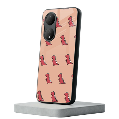 Dino Red Vivo-y100 mobile cover | shockproof glass phone case