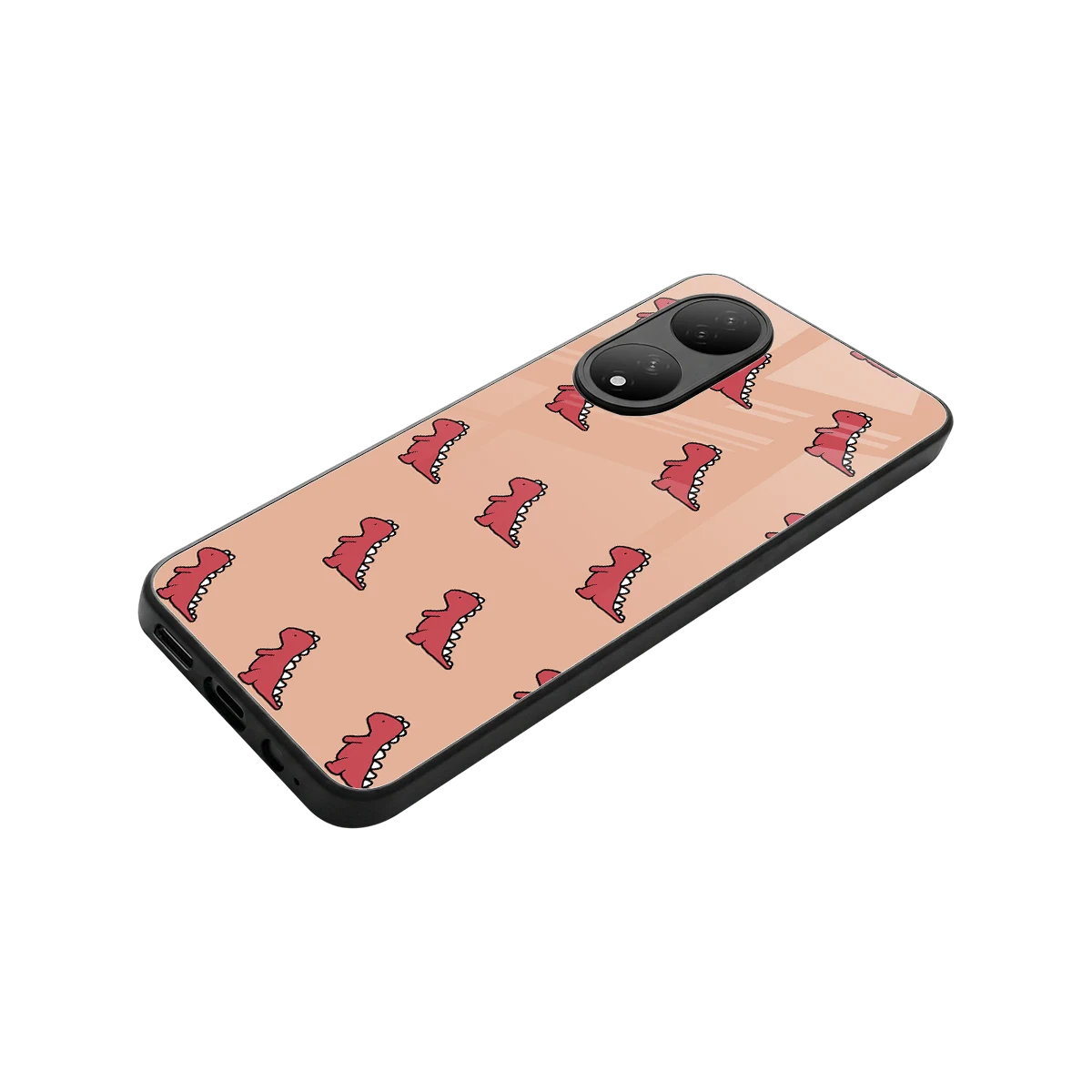 Dino Red stylish phone case for Vivo-y100 | glossy glass and slim fit