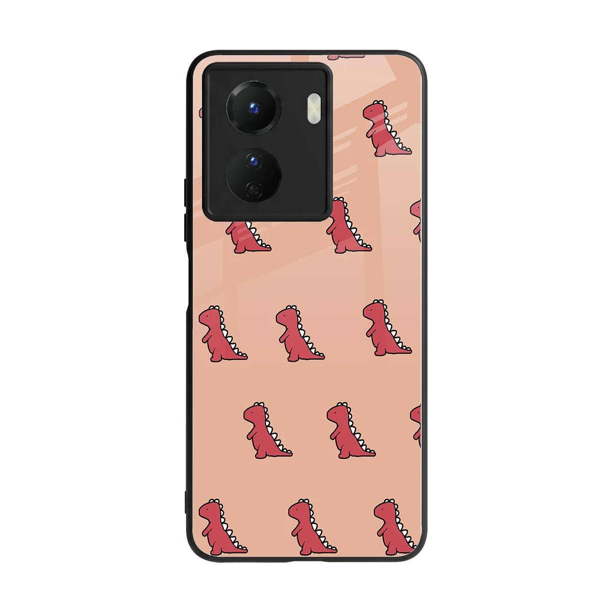 Dino Red back phone cover | glass case for vivo y16