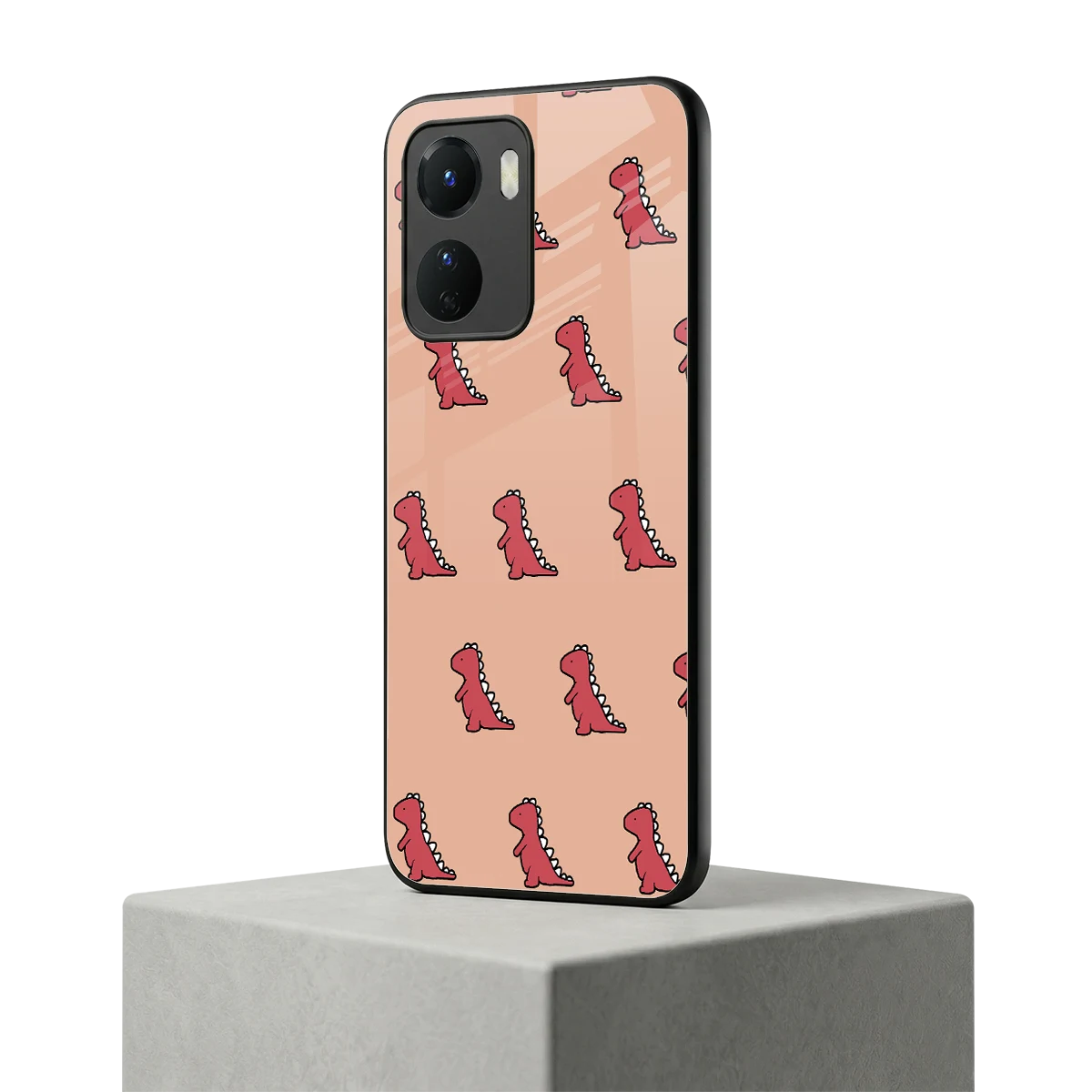 Dino Red vivo y16 mobile cover | shockproof glass phone case