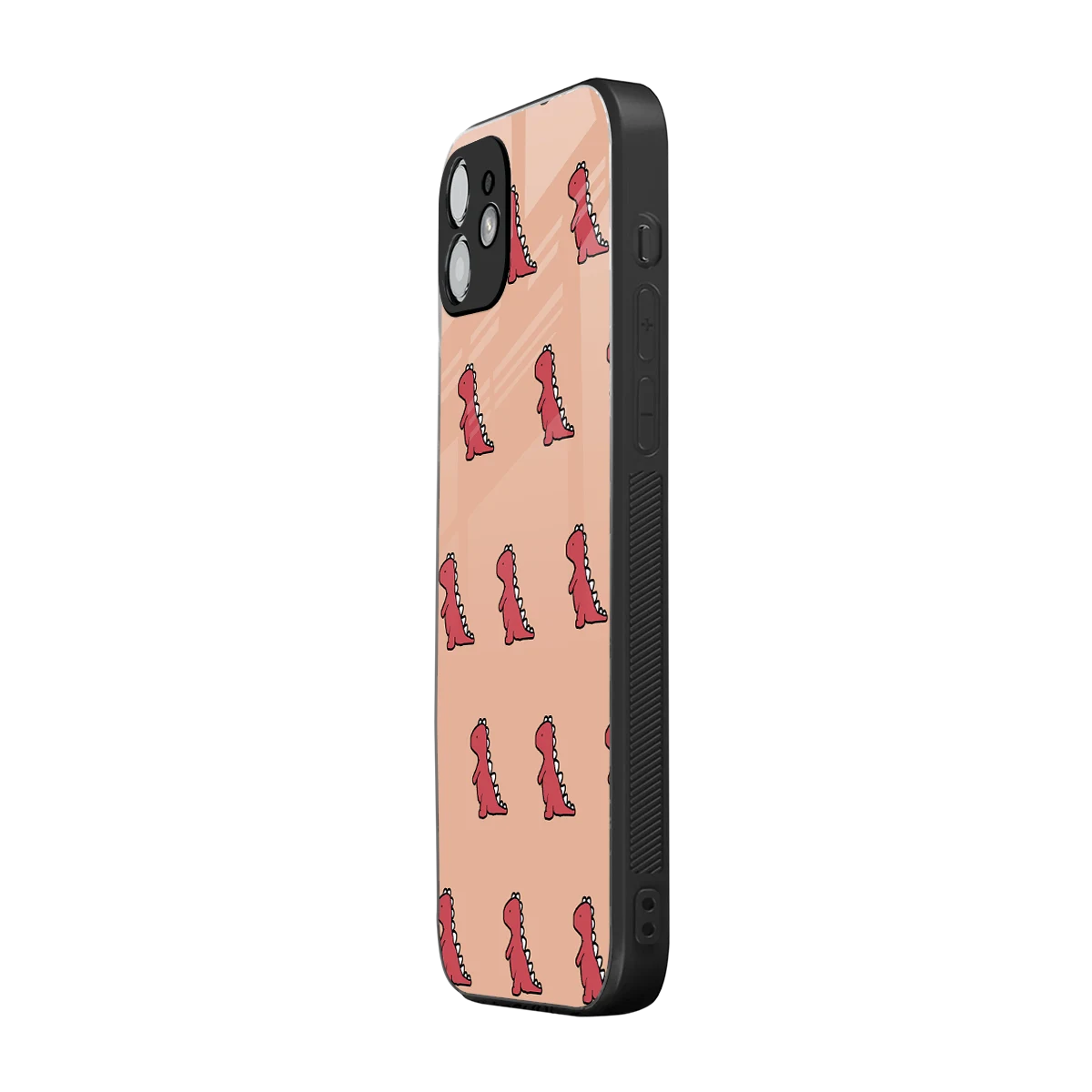 Dino Red iphone 12 mobile cover | shockproof glass phone case