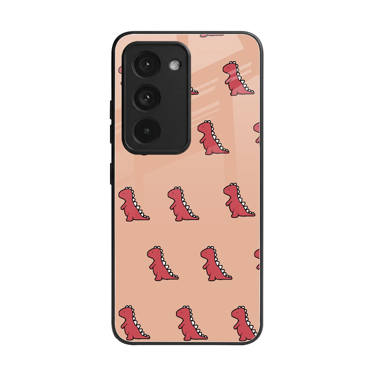 Dino Red back phone cover | glass case for redmi 15 5g