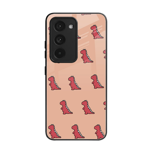 Dino Red back phone cover | glass case for redmi 15 5g