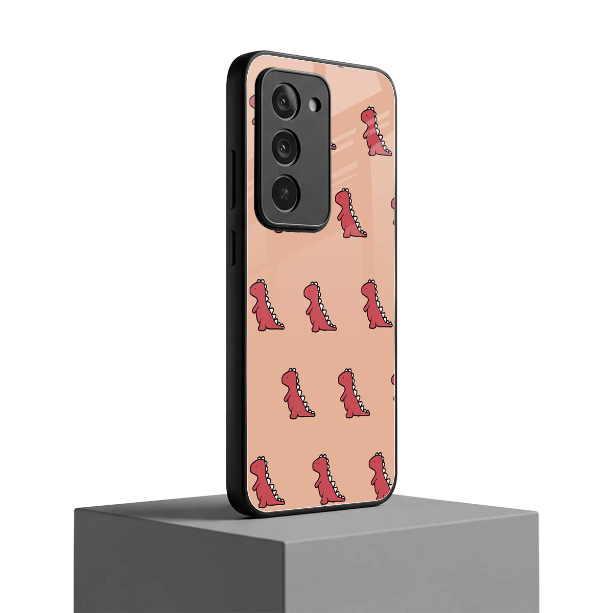Dino Red redmi 15 5g mobile cover | shockproof glass phone case