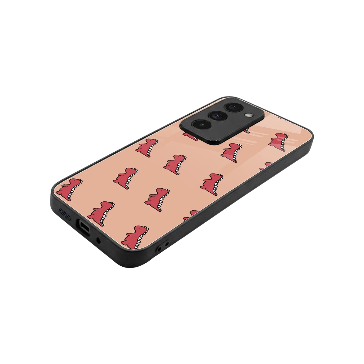 Dino Red stylish phone case for redmi 15 5g | glossy glass and slim fit