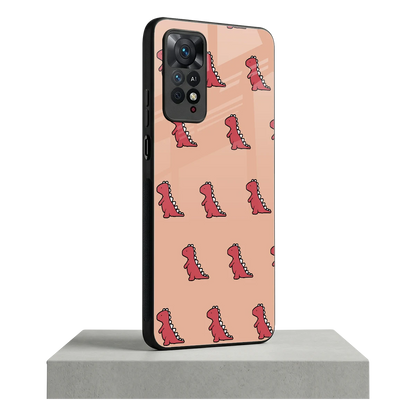 Dino Red redmi note 11 pro mobile cover | shockproof glass phone case