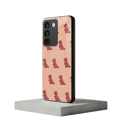 Dino Red vivo y200 5g mobile cover | shockproof glass phone case