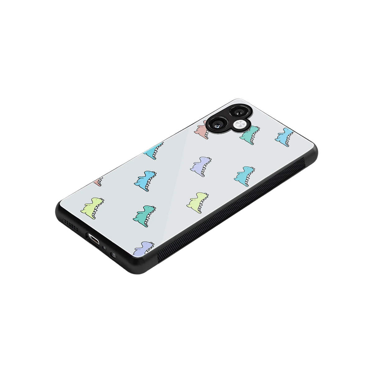 Dino stylish phone case for samsung galaxy a06 5g | glossy glass and slim fit