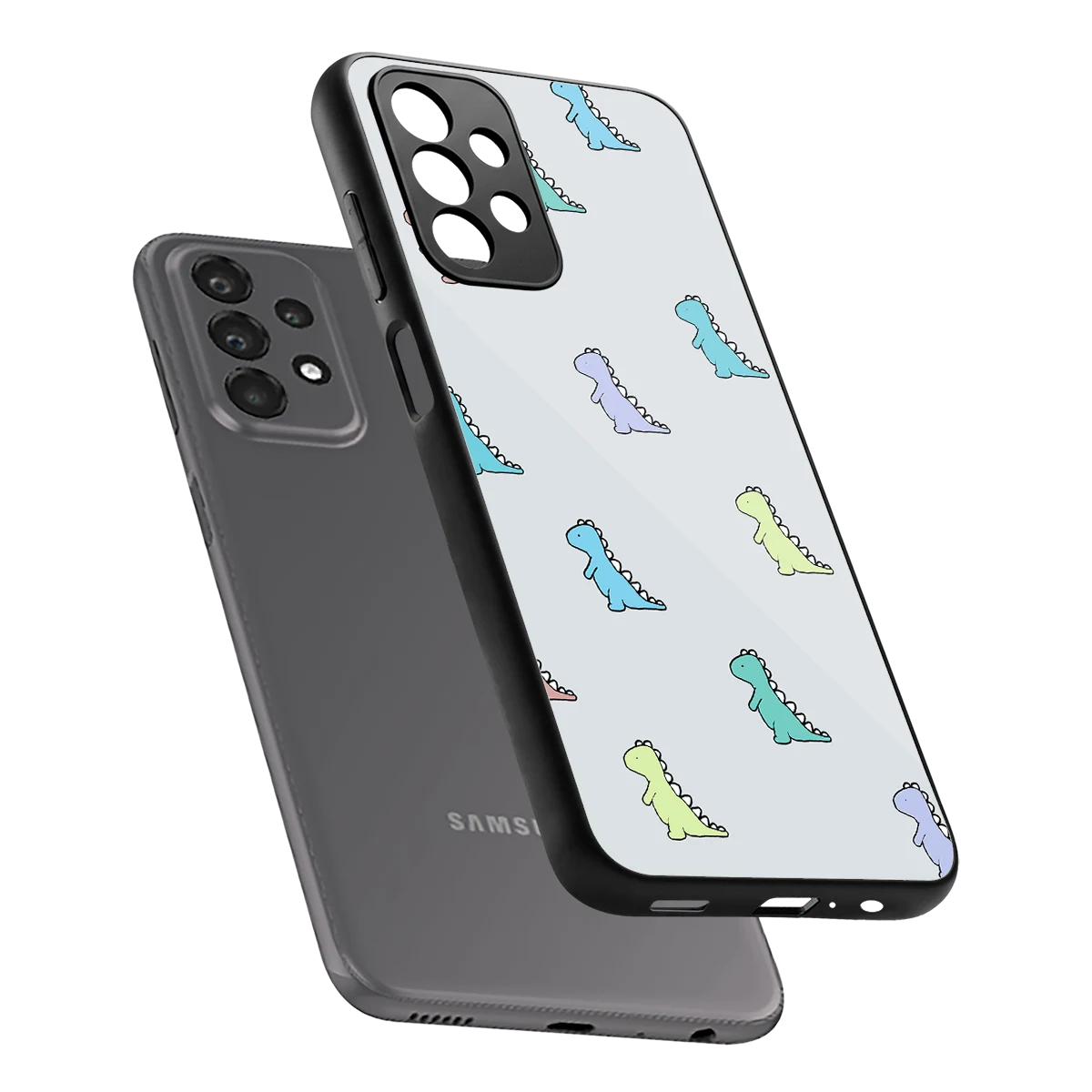 Dino sleek samsung galaxy a23 cover with tempered glass back and TPU edges