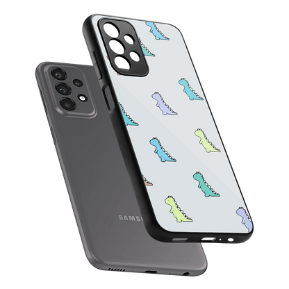 Dino sleek samsung galaxy a23 cover with tempered glass back and TPU edges