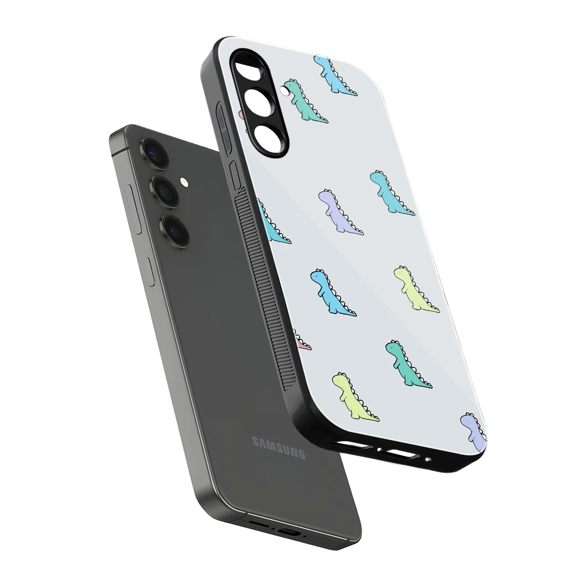 Dino sleek samsung galaxy f54 5g cover with tempered glass back and TPU edges