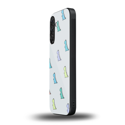 Dino samsung galaxy m36 5g mobile cover | shockproof glass phone case