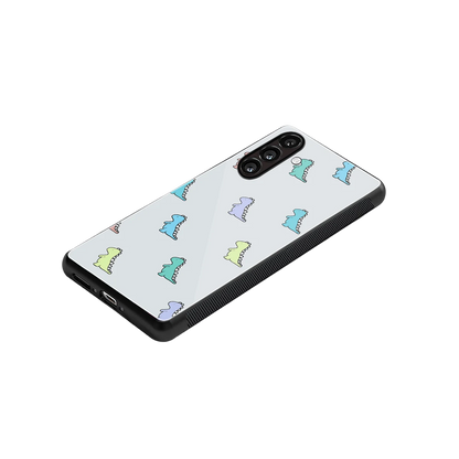 Dino stylish phone case for samsung galaxy m36 5g | glossy glass and slim fit