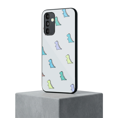 Dino samsung galaxy m14 5g mobile cover | shockproof glass phone case