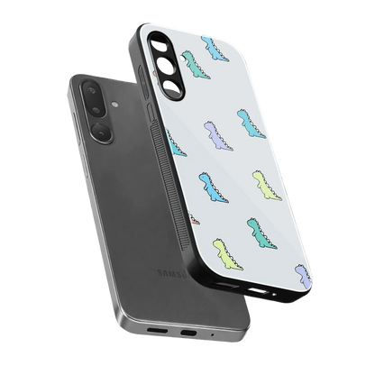 Dino sleek samsung galaxy m36 5g cover with tempered glass back and TPU edges