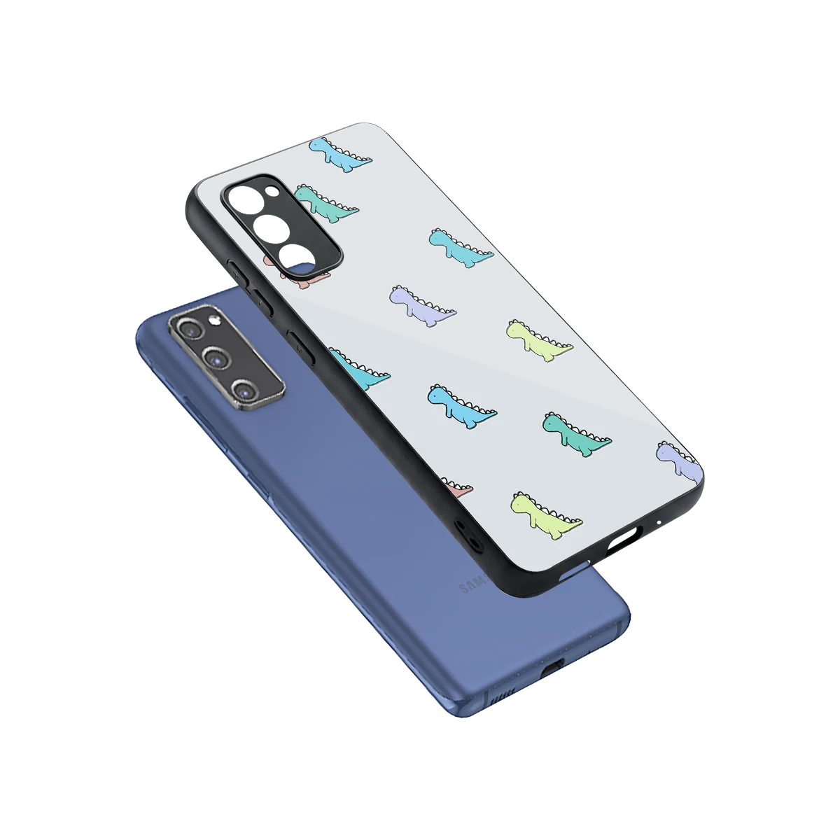 Dino sleek samsung galaxy s20 fe cover with tempered glass back and TPU edges