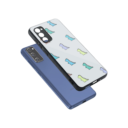 Dino sleek samsung galaxy s20 fe cover with tempered glass back and TPU edges