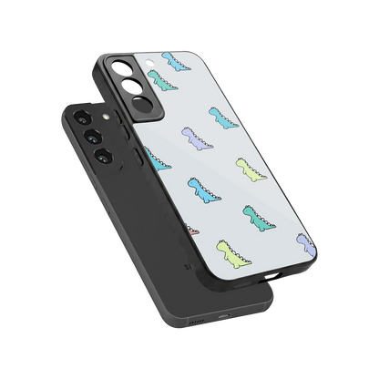 Dino sleek samsung galaxy s22 cover with tempered glass back and TPU edges