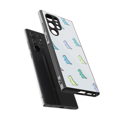Dino sleek samsung galaxy s24 ultra cover with tempered glass back and TPU edges