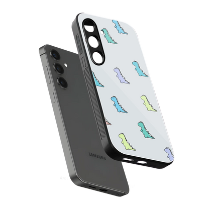 Dino sleek samsung galaxy s25 cover with tempered glass back and TPU edges