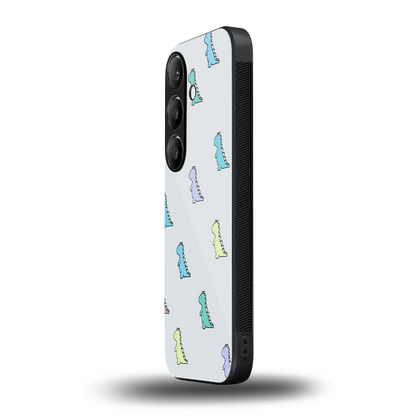 Dino samsung galaxy s25 mobile cover | shockproof glass phone case
