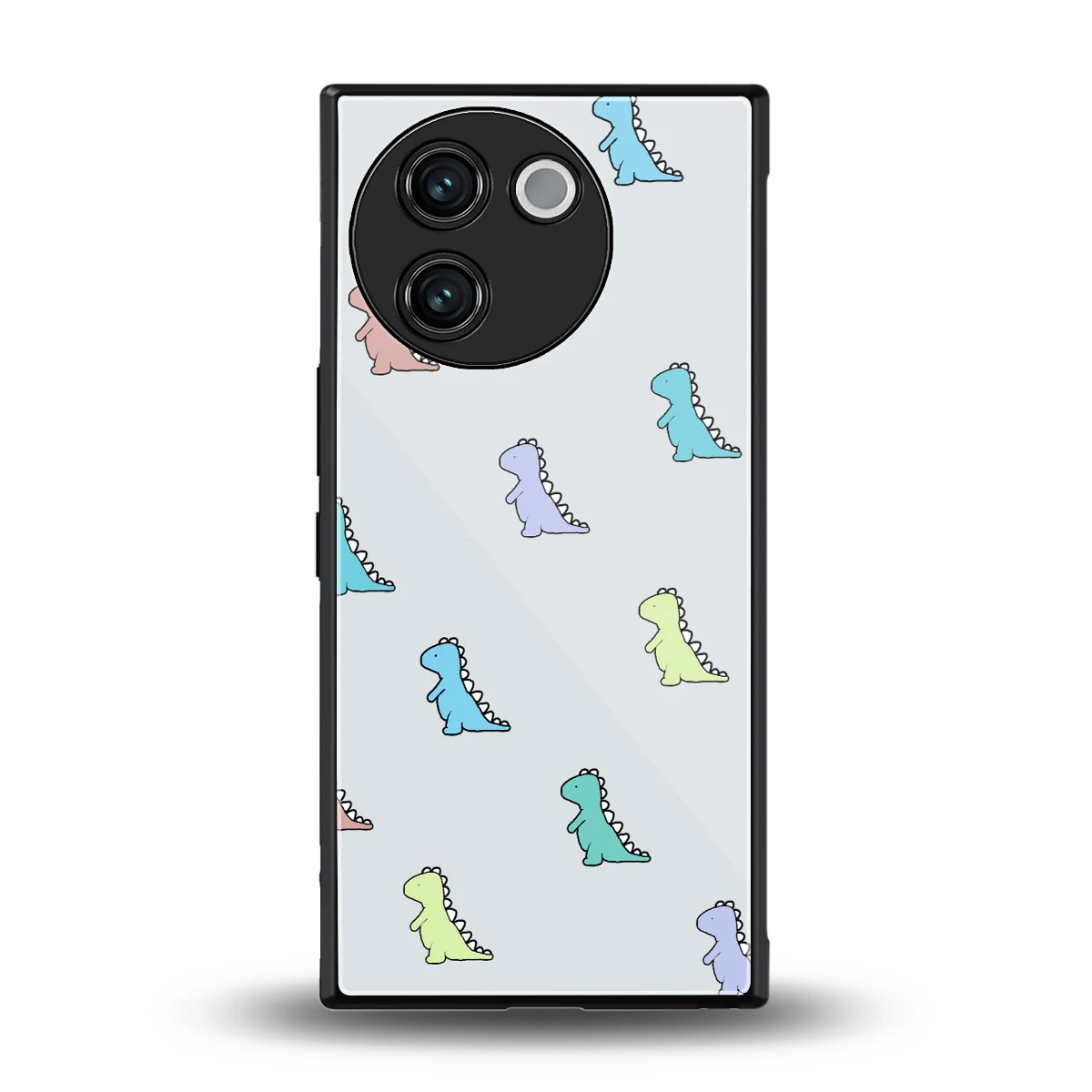 Dino back phone cover | glass case for vivo v30e