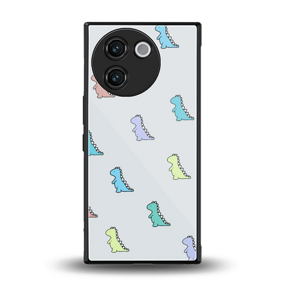 Dino back phone cover | glass case for vivo v30e