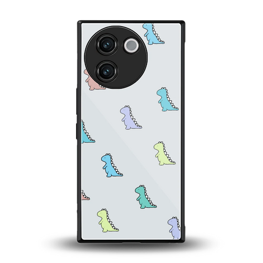 Dino back phone cover | glass case for vivo v30e