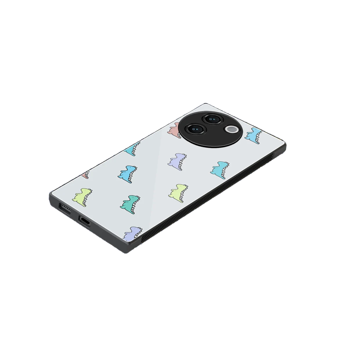 Dino stylish phone case for vivo v30e | glossy glass and slim fit