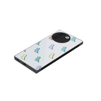 Dino stylish phone case for vivo v30e | glossy glass and slim fit