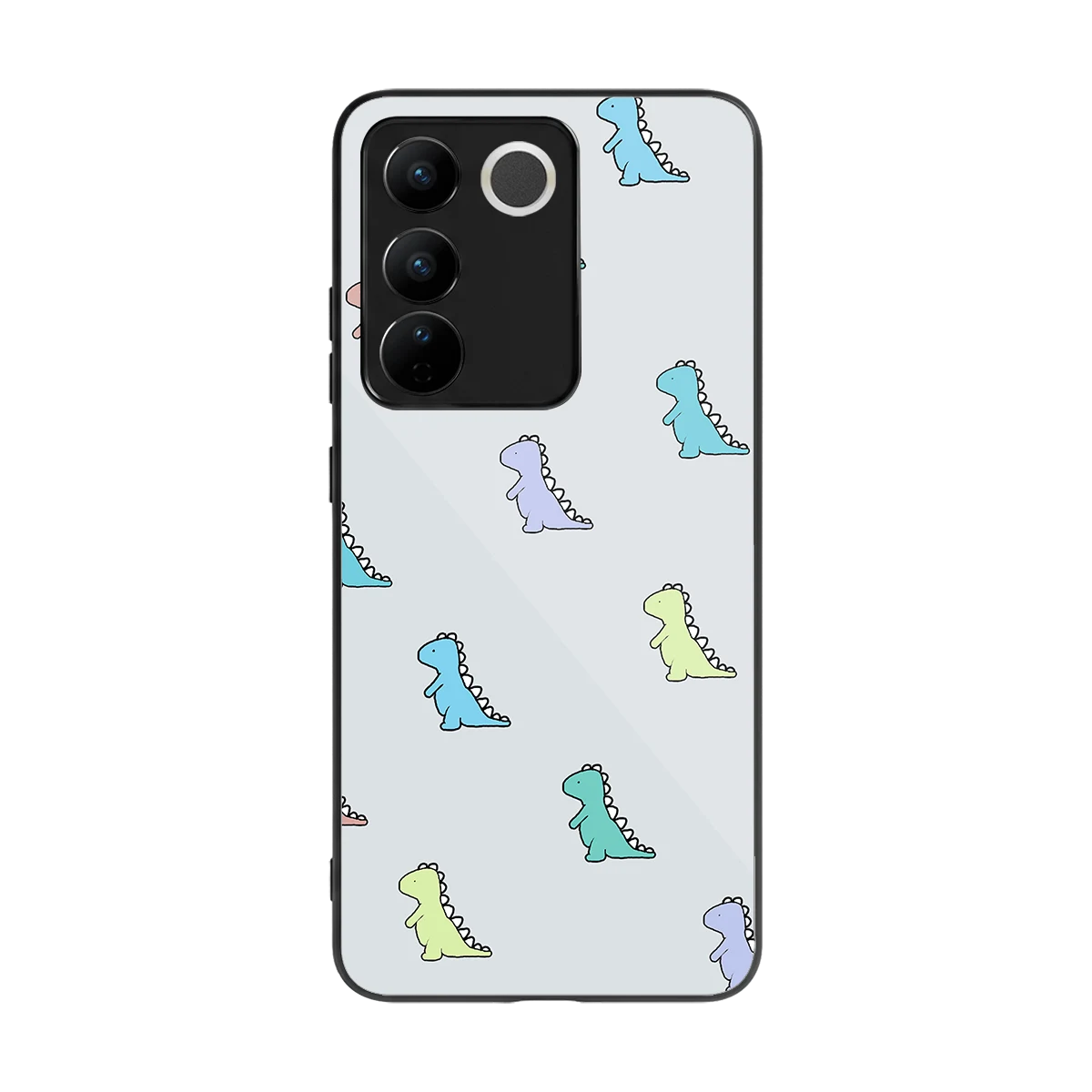 Dino back phone cover | glass case for vivo v27 5g