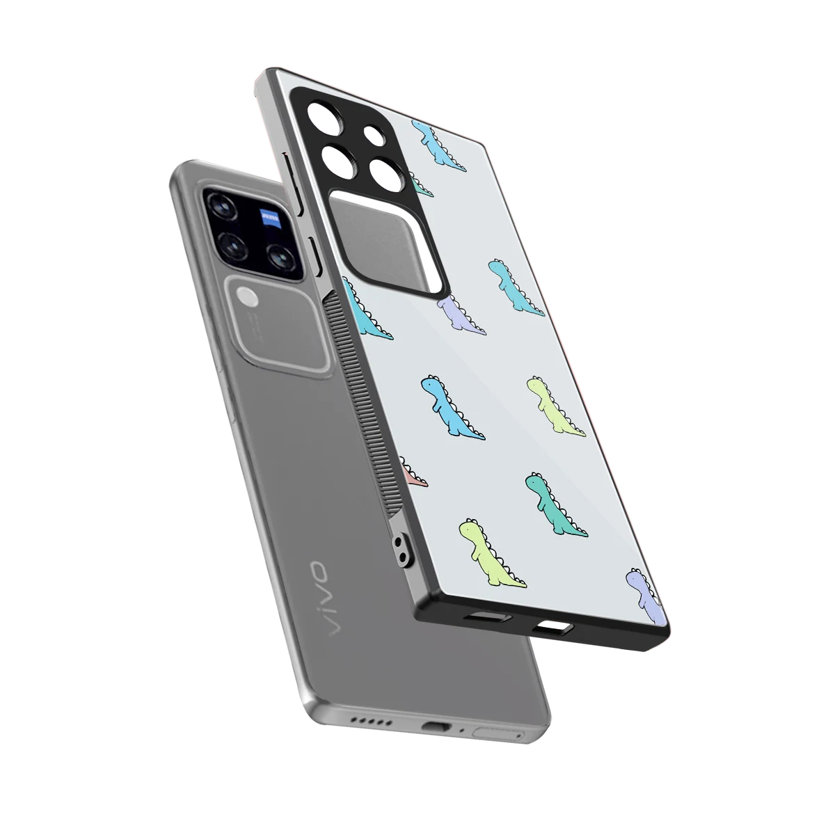 Dino sleekvivo v30 pro cover with tempered glass back and TPU edges