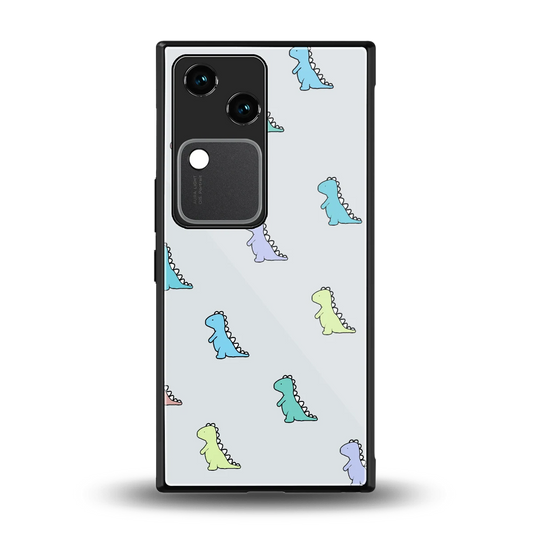 Dino back phone cover | glass case for vivo v30