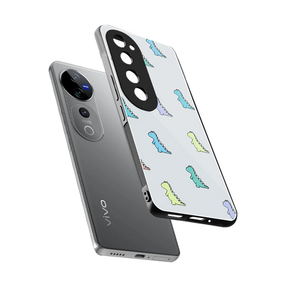 Dino sleek vivo v40 pro cover with tempered glass back and TPU edges