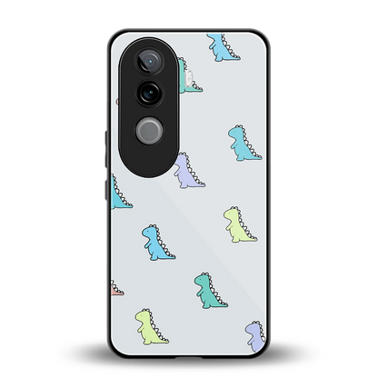 Dino back phone cover | glass case for vivo v40e