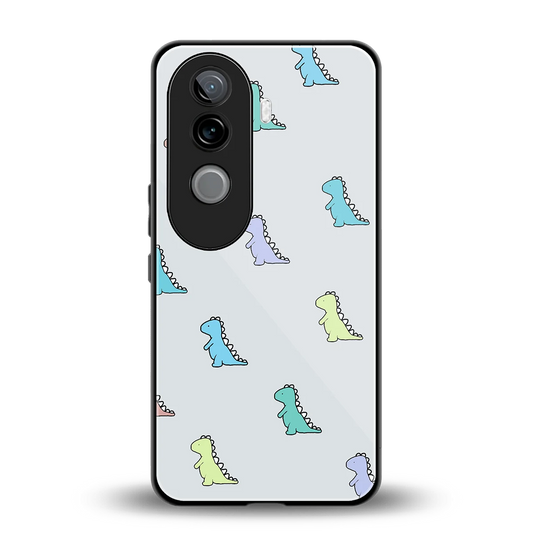 Dino back phone cover | glass case for vivo v40e