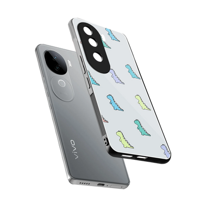 Dino sleek vivo v40e cover with tempered glass back and TPU edges