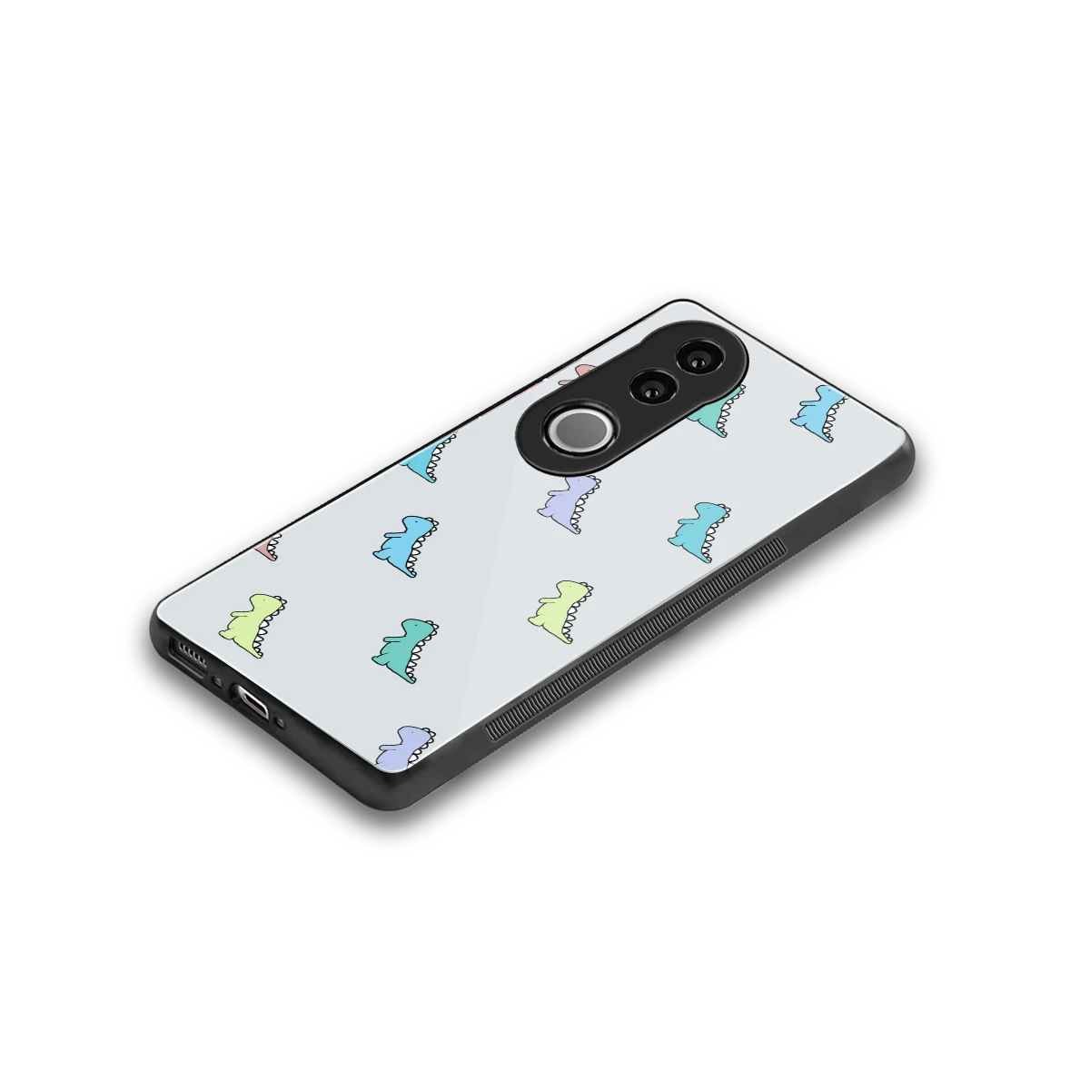 Dino stylish phone case for vivo v50 | glossy glass and slim fit