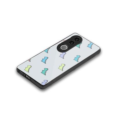 Dino stylish phone case for vivo v50 | glossy glass and slim fit