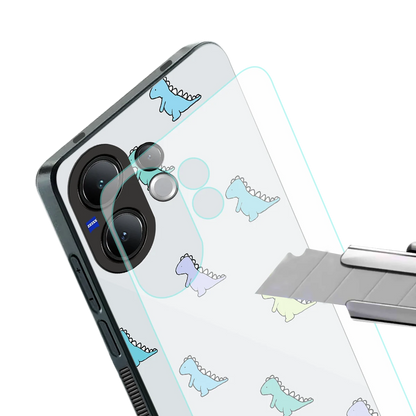 Dino stylish phone case for vivo v60 | glossy glass and slim fit