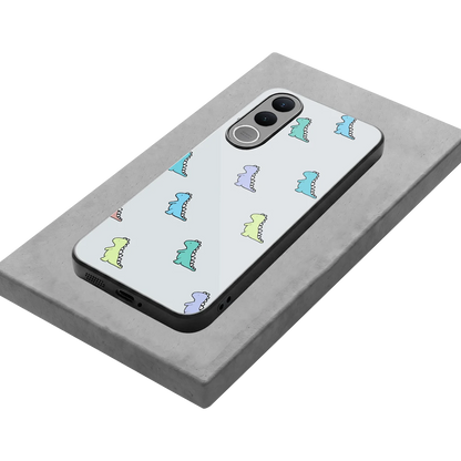 Dino stylish phone case for vivo v70 fe | glossy glass and slim fit