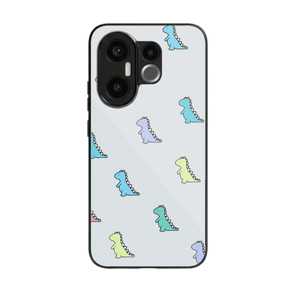 Dino back phone cover | glass case for vivo x200 fe