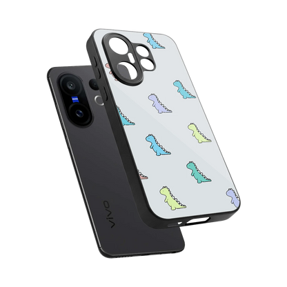 Dino sleek vivo x200 fe cover with tempered glass back and TPU edges