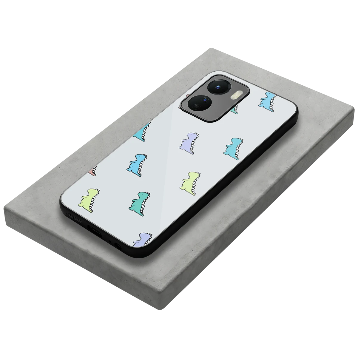 Dino stylish phone case for vivo y16 | glossy glass and slim fit