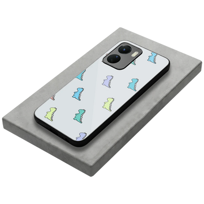 Dino stylish phone case for vivo y16 | glossy glass and slim fit