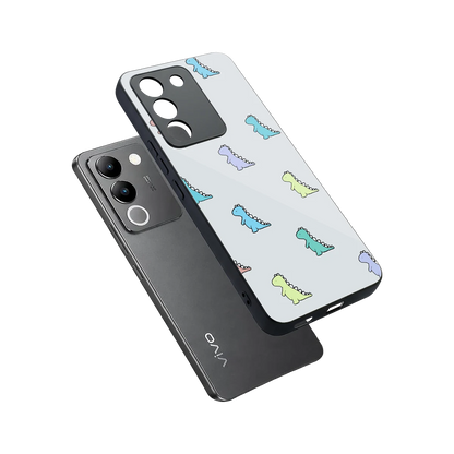 Dino sleek vivo y200 5g cover with tempered glass back and TPU edges
