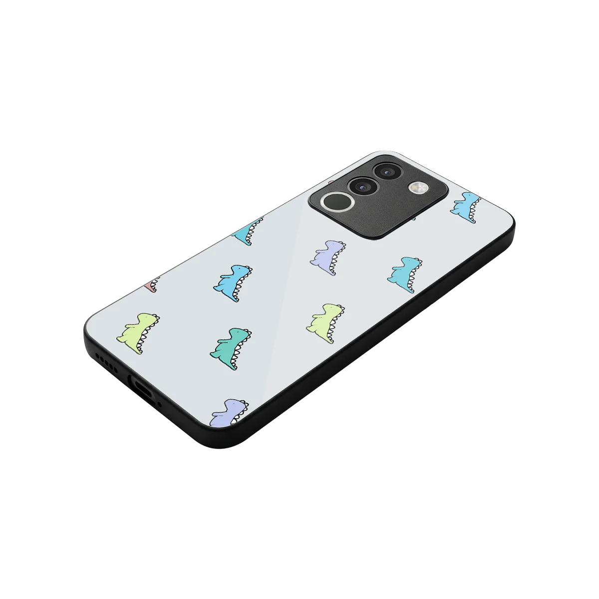 Dino stylish phone case for vivo y200 5g | glossy glass and slim fit